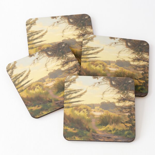 Item preview, Walkway through forest to Estuary in golden light designed and sold by - Designspace -.