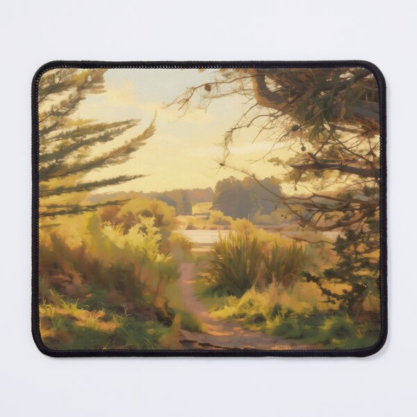 Item preview, Walkway through forest to Estuary in golden light designed and sold by - Designspace -.