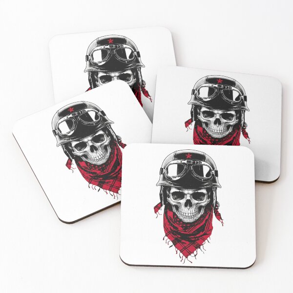 Item preview, Biker Skull Sticker – Vintage Helmet Skull With Red Bandana Edgy Design designed and sold by mibrand.