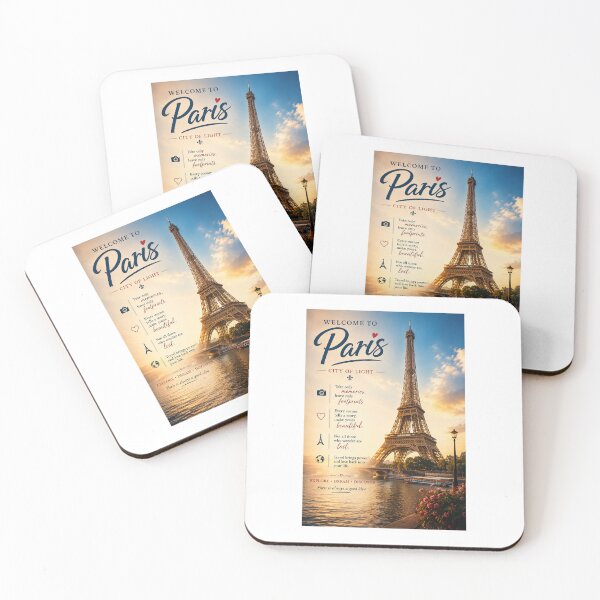 Item preview, Welcome to Paris - City of Light Travel Quote Art designed and sold by PrintableArt123.