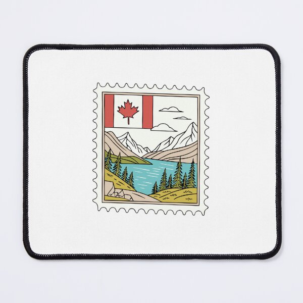 Item preview, Canadian Maple Leaf Mountains Lake Nature Stamp designed and sold by Simsimah26Parks.