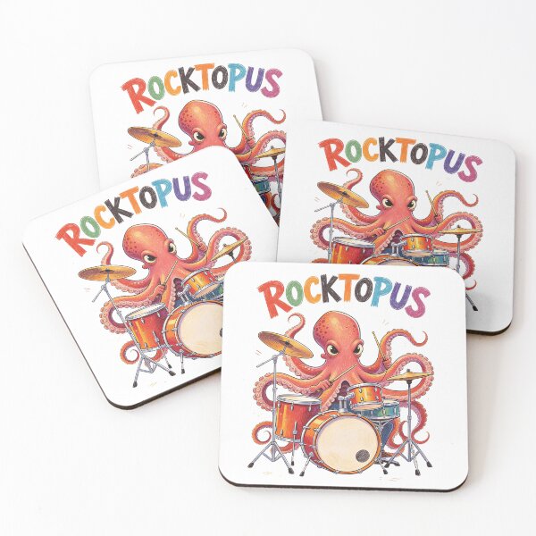 Item preview, Rocktopus Collage – Octopus Drummer Tee designed and sold by Artify24.