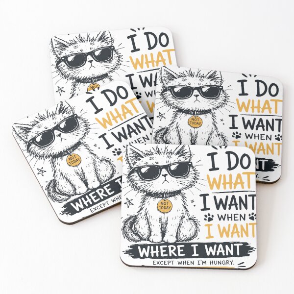 Item preview, I Do What I Want Funny Sassy Cat Sunglasses Snack Time Quote designed and sold by JIMBOEE.
