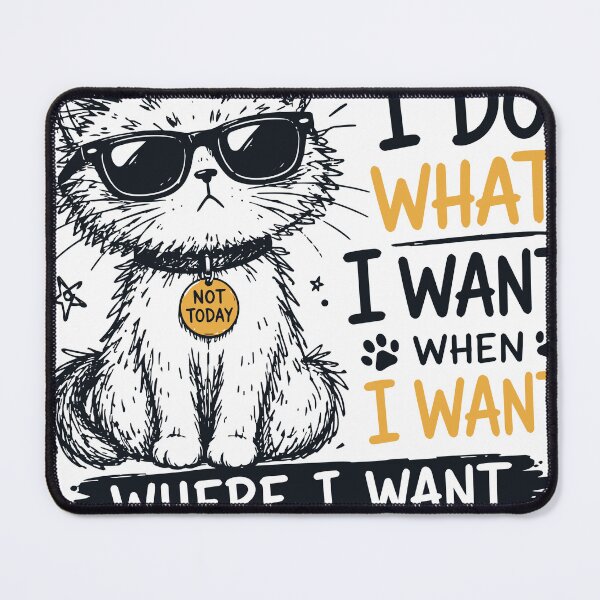 Item preview, I Do What I Want Funny Sassy Cat Sunglasses Snack Time Quote designed and sold by JIMBOEE.
