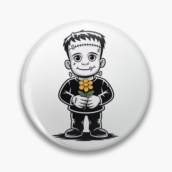 Item preview, Cute Frankenstein's monster holding an orange flower designed and sold by BobaTeeStore.
