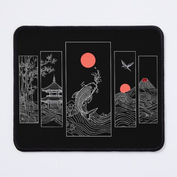 Item preview, Japanese Koi Fish The Great Wave Off Kanagawa Kanji designed and sold by CF_VintageDesign.