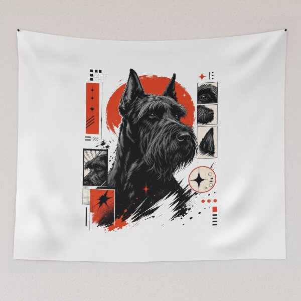 Item preview, Black Schnauzer Urban Streetwear Harajuku Dog designed and sold by AntiqueImages.