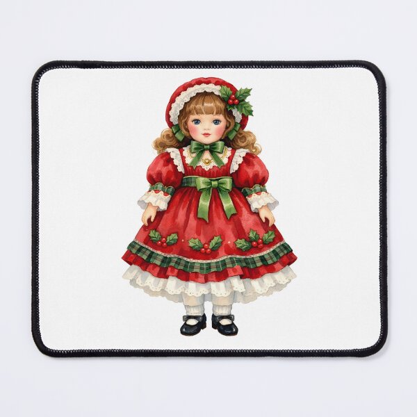 Item preview, Watercolor Vintage Christmas Doll designed and sold by silviaol.