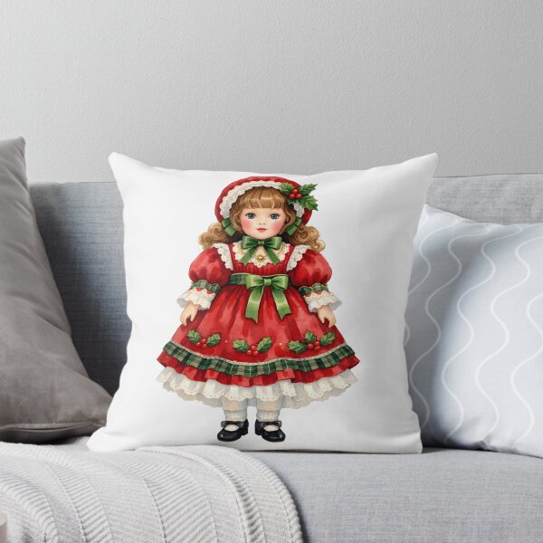 Item preview, Watercolor Vintage Christmas Doll   designed and sold by silviaol.