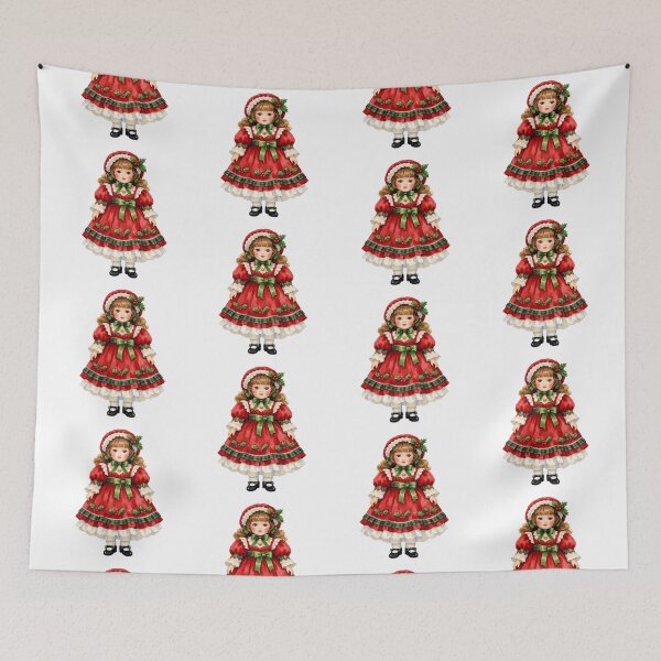 Item preview, Watercolor Vintage Christmas Doll   designed and sold by silviaol.