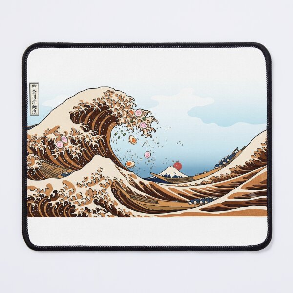 Item preview, The Great Wave of Ramen - Funny Hokusai Ukiyo-e Parody designed and sold by SAMURAI-KAMON.