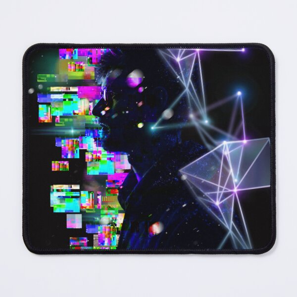 Item preview, Cyberpunk Digital Glitch Silhouette Tech Nodes Graphic designed and sold by Dream Weave Studio.