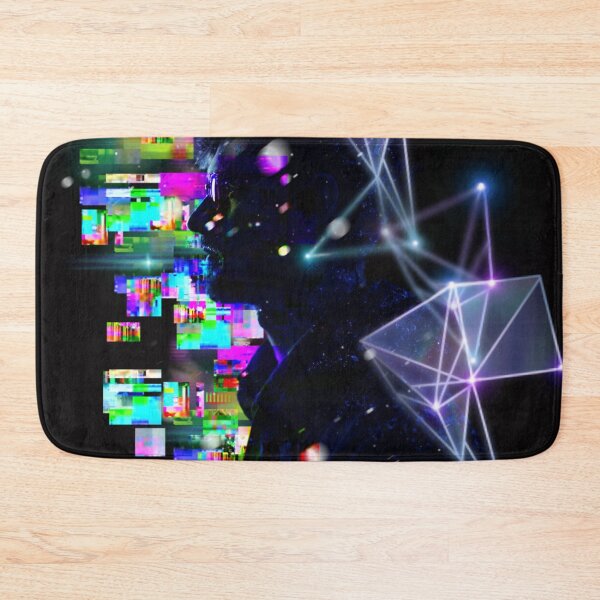 Item preview, Cyberpunk Digital Glitch Silhouette Tech Nodes Graphic designed and sold by Dream Weave Studio.