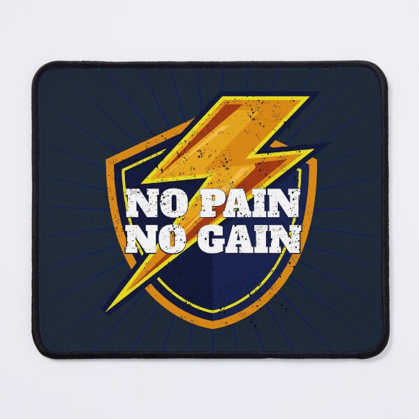 Item preview, No Pain No Gain Lightning Bolt Shield Grunge Gym Motivation Sports Design designed and sold by DERA RAY.