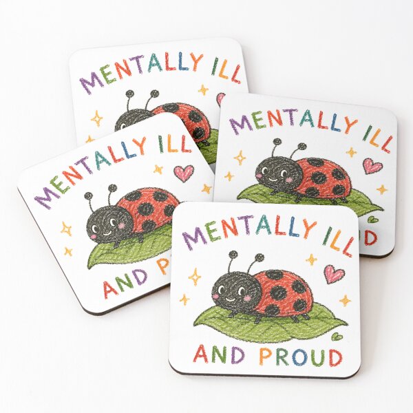 Item preview, Mentally Ill and Proud – Crayon Ladybug Shirt designed and sold by malkstudios.