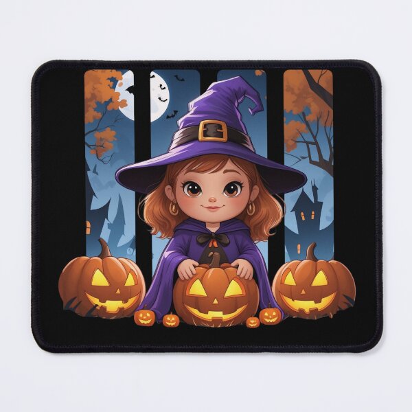 Item preview, Witch Girl with Jack-O-Lanterns-halloween designed and sold by Madhav Creations Studio.