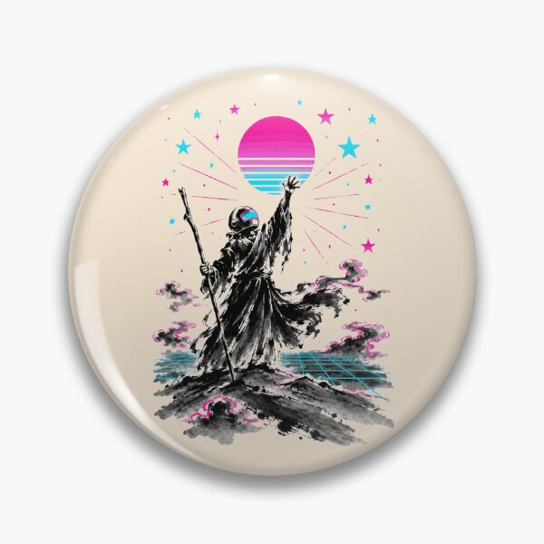 Item preview, Synthwave Sumi-E Ancient Spaceman designed and sold by KungPowUnicorn.