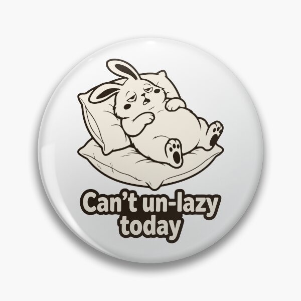 Item preview, Can't Un-lazy Today Bunny. Funny Lazy Sunday Sleepy Rabbit Pillow Art designed and sold by MalisoStickers.