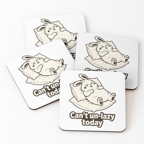 Item preview, Can't Un-lazy Today Bunny. Funny Lazy Sunday Sleepy Rabbit Pillow Art designed and sold by MalisoStickers.