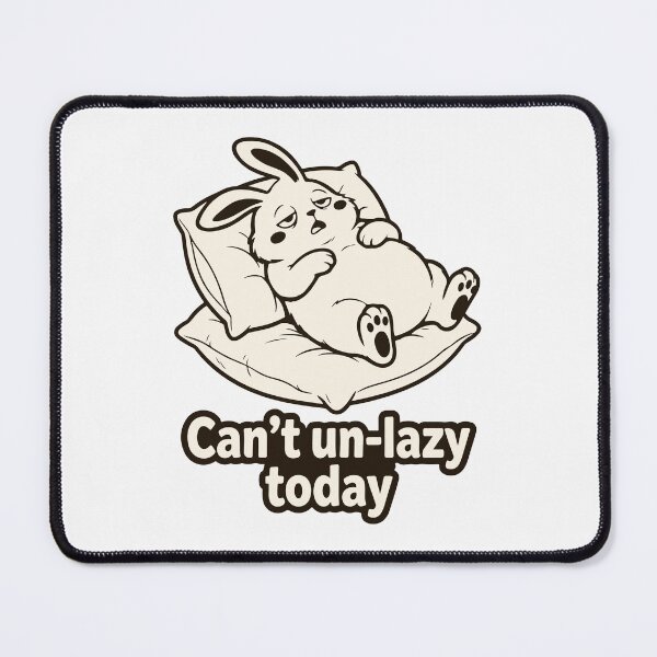 Item preview, Can't Un-lazy Today Bunny. Funny Lazy Sunday Sleepy Rabbit Pillow Art designed and sold by MalisoStickers.