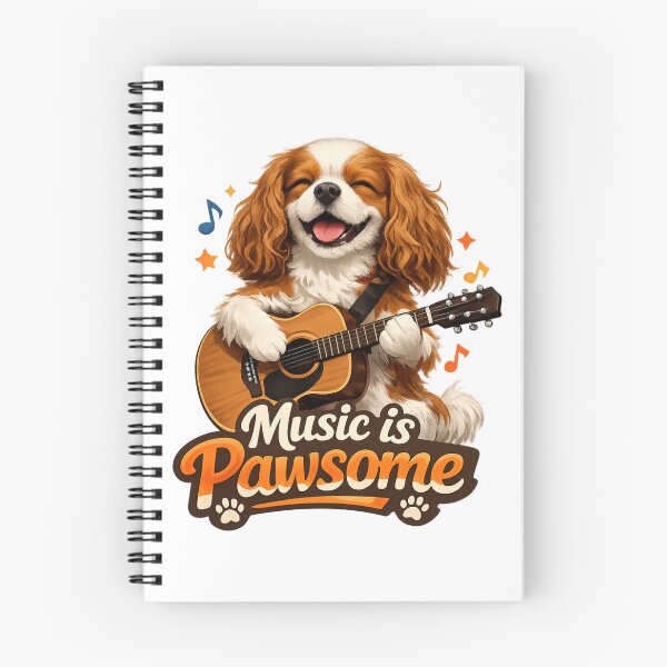 Item preview, Music is Pawsome Guitar Blenheim Cavalier designed and sold by SpottyRainbow.