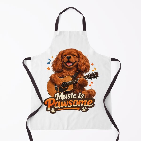Item preview, Music is Pawsome Guitar Ruby Cavalier designed and sold by SpottyRainbow.