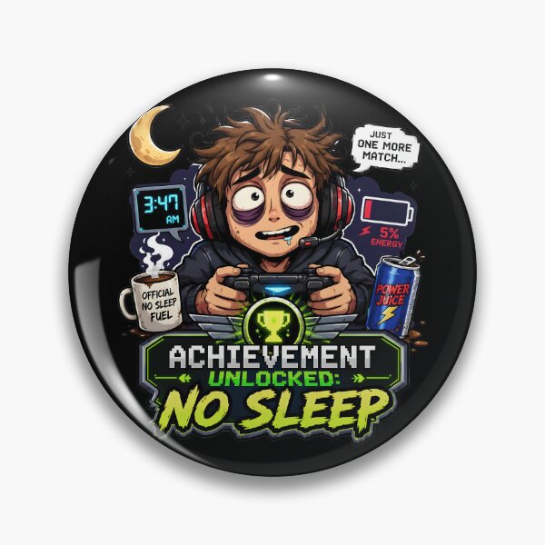 Item preview, Achievement Unlocked No Sleep Gamer designed and sold by BadhbhLoot.