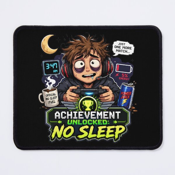 Item preview, Achievement Unlocked No Sleep Gamer designed and sold by BadhbhArt.