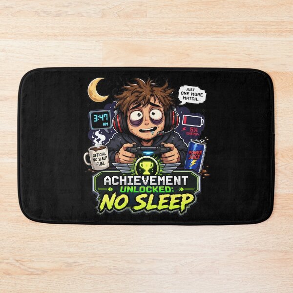Item preview, Achievement Unlocked No Sleep Gamer designed and sold by BadhbhLoot.