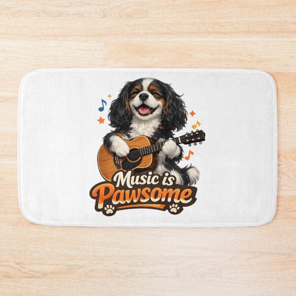 Item preview, Music is Pawsome Guitar Tri Cavalier designed and sold by SpottyRainbow.