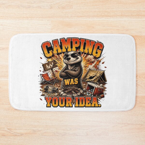 Item preview, Camping Was Your Idea – Funny Badger Vintage Comic Graphic T-Shirt designed and sold by Cavalier-org.