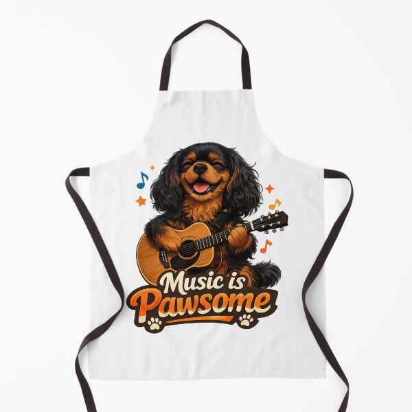 Item preview, Music is Pawsome Guitar Black and Tan Cavalier designed and sold by SpottyRainbow.