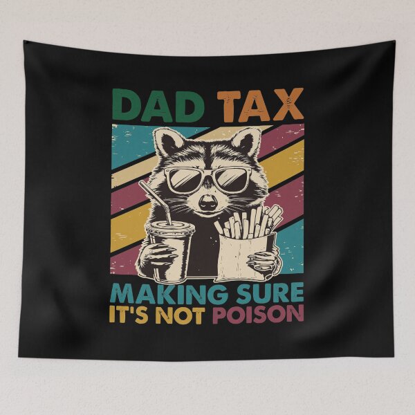 Item preview, Dad Tax Raccoon Funny Retro Eating Fries designed and sold by SoyLamderma.