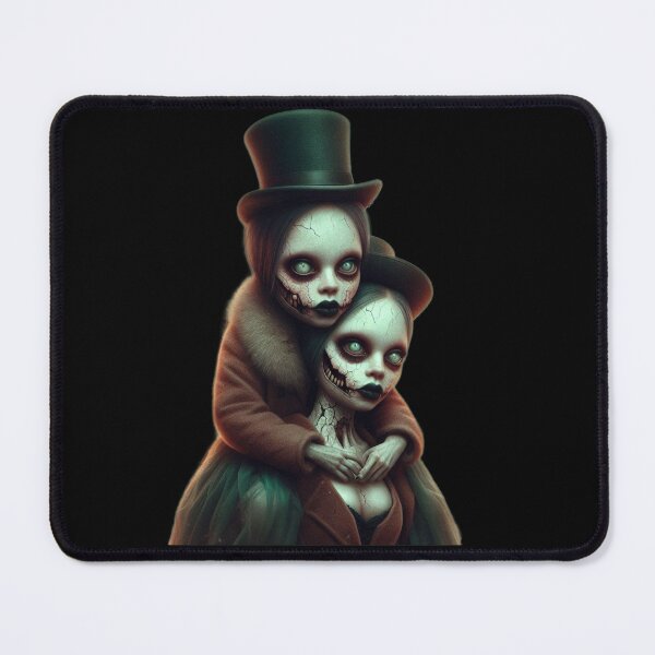 Item preview, Creepy Vintage Twins in Top Hats Gothic Horror Art designed and sold by LujziWorld.