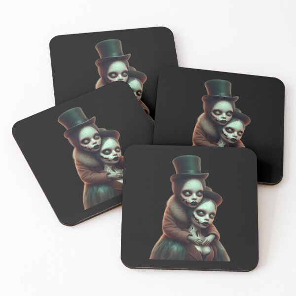Item preview, Creepy Vintage Twins in Top Hats Gothic Horror Art designed and sold by LujziWorld.