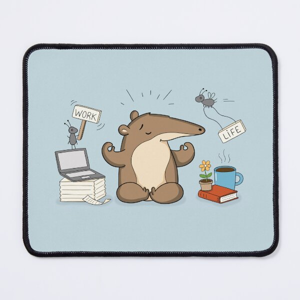 Item preview, Work Life Balance Cute Anteater Meditation Cartoon designed and sold by OKartashova.