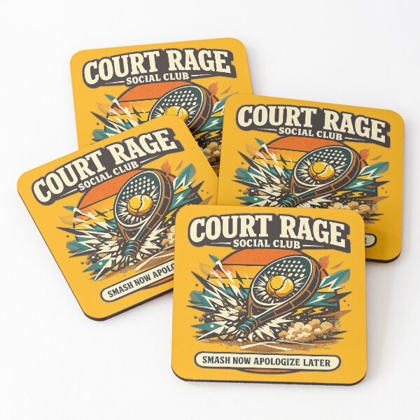 Item preview, Court Rage Social Club Smash Now Apologize Later Retro Padel designed and sold by Concrete Coffee Studio.