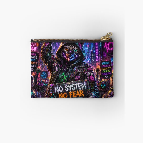 Item preview, Glitch Revolution Cat – Neon Cyberpunk Rebel Street Poster designed and sold by Neon Riot Studio.