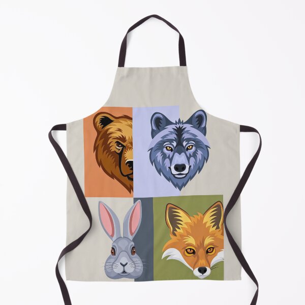 Item preview, Wildlife Panel Collage – Bear Wolf Rabbit Fox Tee designed and sold by Artify24.