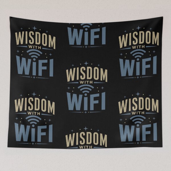 Item preview, Minimalist Meme Typography Wisdom With WiFi designed and sold by Tharaazu.