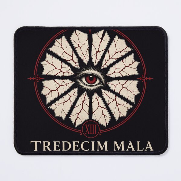 Item preview, TREDECIM MALA — Thirteen Evils, Gothic Wolf Art designed and sold by GeoWhimsy Studio.