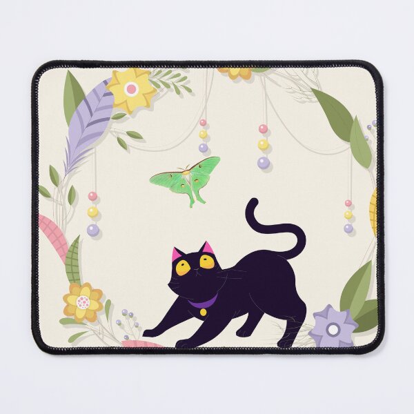 Item preview, Magical Black Cat Pastel Floral Wreath Decor Gift designed and sold by Paw-Soul.