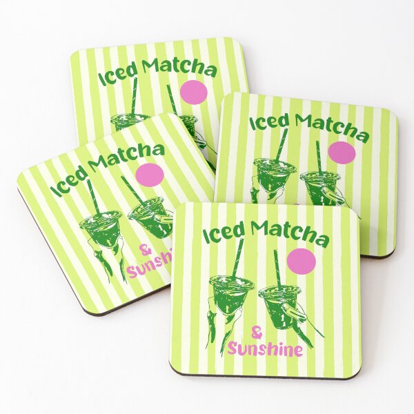 Item preview, Iced Matcha & Sunshine Summer Neon Preppy Stripes designed and sold by MaiZephyr.