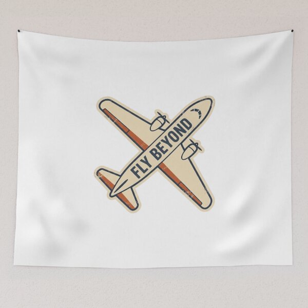 Item preview, Retro Fly Beyond Vintage Airplane Travel Sticker- Laptop & Suitcase Stickers for Travelers designed and sold by asumintjapan1.