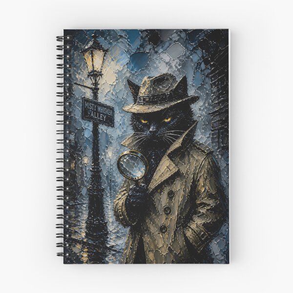 Item preview, Dark Mood Detective Coat Black Cat Art designed and sold by Vista Atelier.