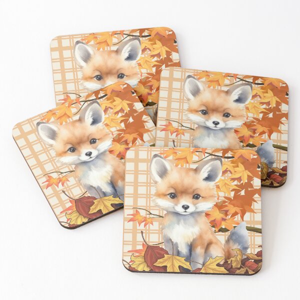 Artikelvorschau, Cute Baby Fox in Autumn Forest | Watercolor Woodland Fox | Fall Nature Design | Cozy Autumn Home Decor | Woodland Animal Art entworfen und verkauft von PureHopeStudio.