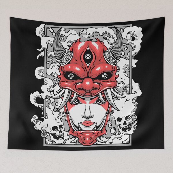 Item preview, Hannya Demon Yokai Gothic T-Shirt Design designed and sold by phsycartwork.