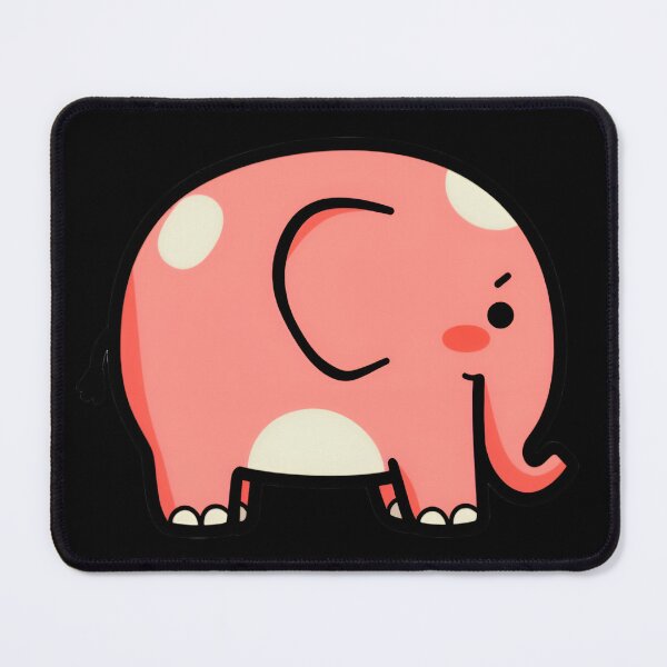 Item preview, Cute Kawaii Pink Elephant Cartoon, Adorable Baby Elephant, Sweet Animal Sticker, Minimal Cute Graphic for Kids & Animal Lovers designed and sold by PrintelloTH.