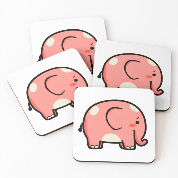 Item preview, Cute Kawaii Pink Elephant Cartoon, Adorable Baby Elephant, Sweet Animal Sticker, Minimal Cute Graphic for Kids & Animal Lovers designed and sold by PrintelloTH.
