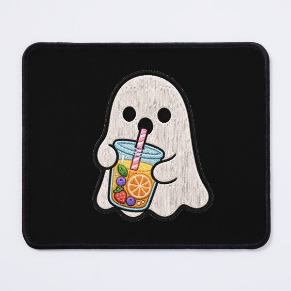 Item preview, Cute Ghost Juice Kawaii Embroidery Patch Design designed and sold by ColorSplash123.